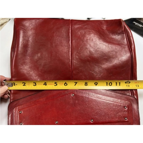 YSL TOM FORD SAINT LAUREN Red Cherry Vintage leather bag Sz L - Picture 5 of 12